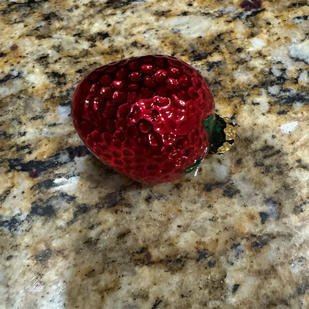 Old World Christmas Glass Ornament Summer Strawberry Hand-Painted